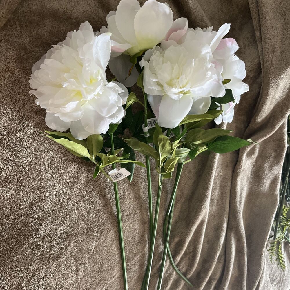 artificial peony silk faux flower 25” Ashland New With Tags